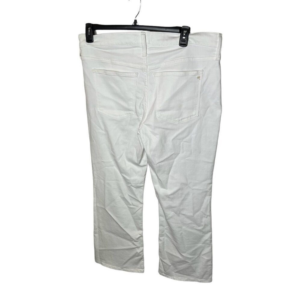 Madewell $128 Kick Out Crop jeans in Pure White Size 33 NI961 - Picture 4 of 8